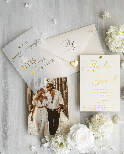 Zaproszenia ślubne Ze zdjęciem  eleganckie zaproszenia na ślub ze zdjęciem dla gości na pamiątkę, zaproszenia ślubne ze zdjęciem, ślubne zaproszenia z ozdobnym okrągłym nitem