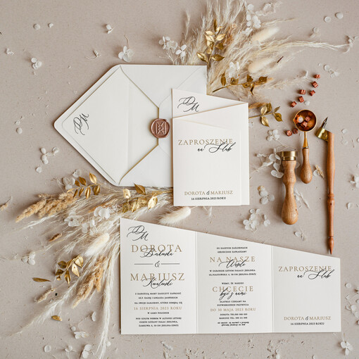  Boho  nowoczesne zaproszenia ślubne, składane zaproszenia na ślub