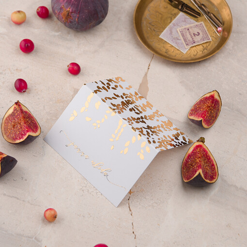  glamour karteczki ślubne winietki weselne, złote lub srebrne napisy