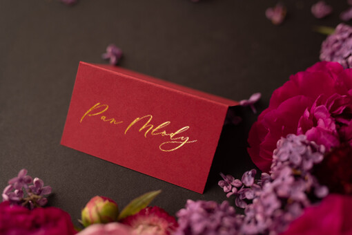  glamour ręcznie robione winietki ślubne wizytówki dla gości weselnych, rose gold lub złote