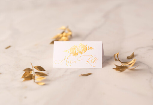  glamour karteczki na stół weselny  ślubne winietki złote napisy glamour  