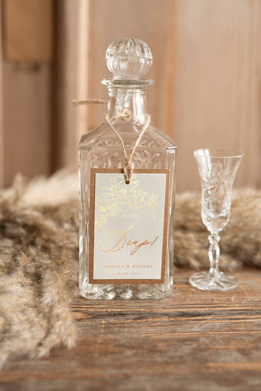  glamour zawieszki ślubne na butelki, glamour z waszym tekstem