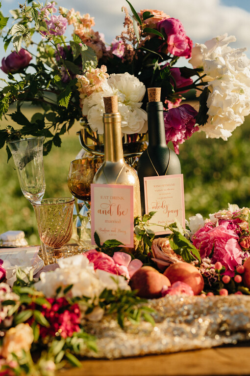  glamour zawieszki na nalewki weselne, złote śmieszne teksty