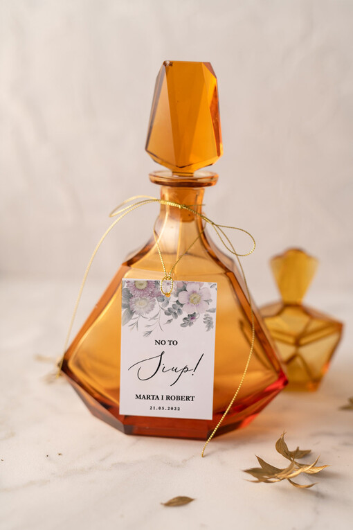  glamour Kwiatowe zawieszki na butelki z błyszczącym napisem