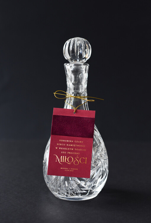  glamour zawieszki ślubne na butelki glamour z waszym tekstem, etykiety na butelkę z welurem 