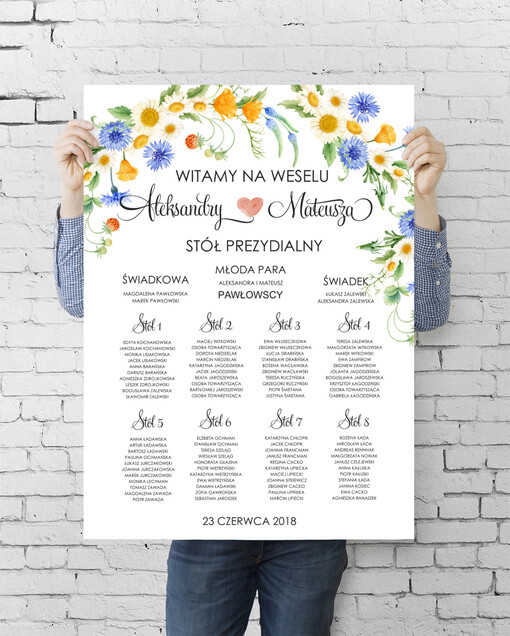  plan stołu plakat  planer ślubny plan usadzenia gości na weselu