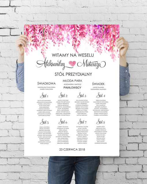  plan stołu plakat  plansza ślubna plan stołów weselnych