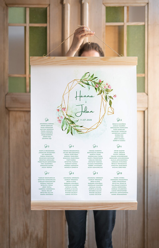  plan stołu plakat  powitanie i usadzenie gości plan stołów weselnych