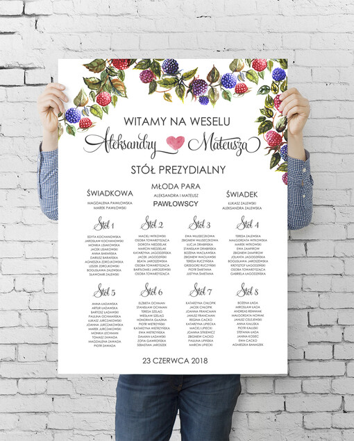  plan stołu plakat  tablica z planem stołów na wesele plan stołów weselnych