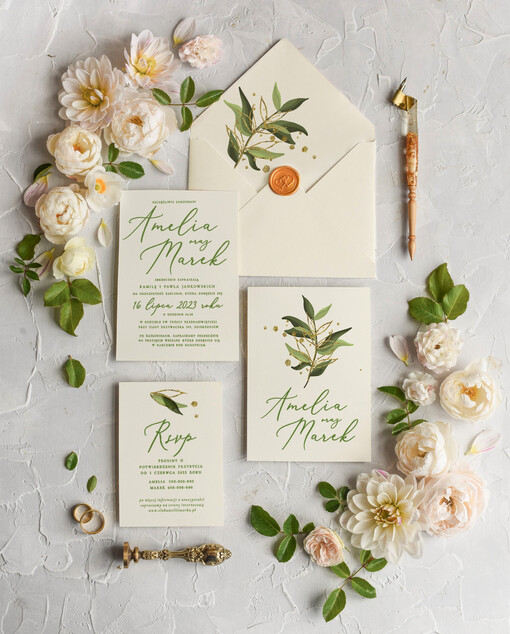  próbki zaproszeń zaproszenia próbne   Proste Boho Zaproszenia Ślubne Listki  Minimalistyczne Zaproszenia na Ślub