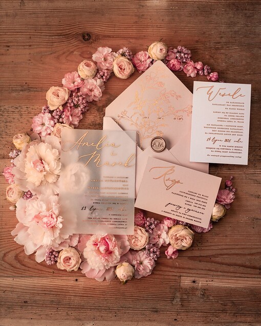  próbki zaproszeń zaproszenia ślubne próbki zestaw złote litery