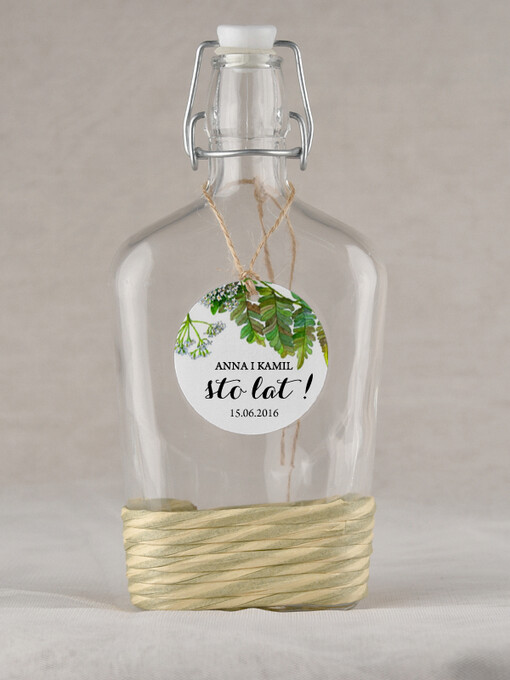  rustykalne etykiety na butelki weselne, idealne na wesele w stodole
