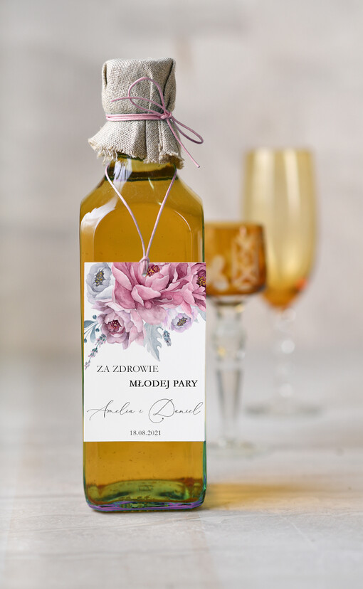 rustykalne ślubne zawieszki na alkohole, rustykalne z waszą treścią