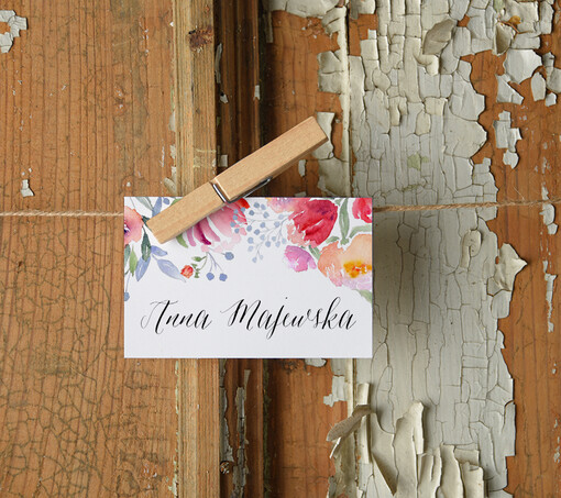  Boho/etno/pióra eleganckie winietki na stół weselny wizytówki ślubne