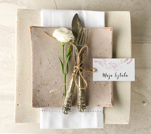  Boho/etno/pióra winietki ślubne wizytówki dla gości weselnych