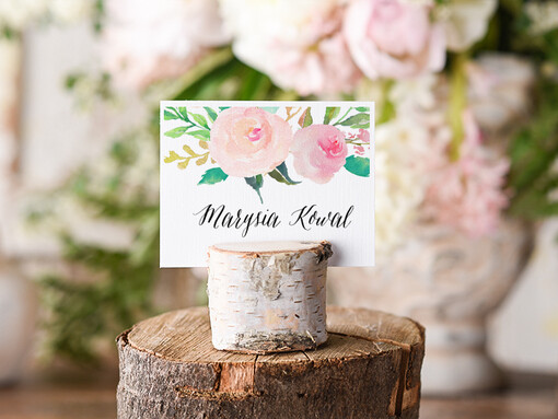  Boho/etno/pióra eleganckie winietki na stół weselny wizytówki ślubne