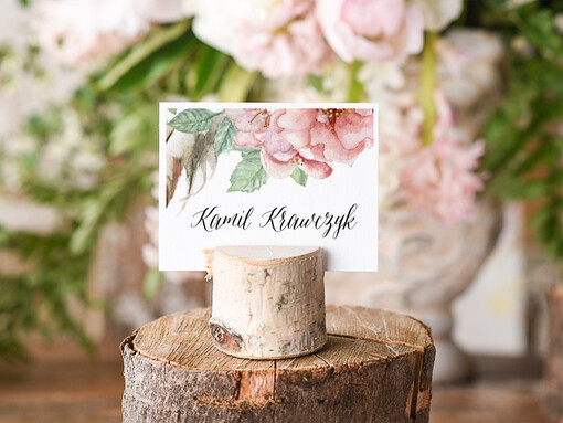  Boho/etno/pióra karteczki ślubne winietki weselne