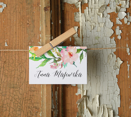  Boho/etno/pióra eleganckie winietki na stół weselny wizytówki ślubne