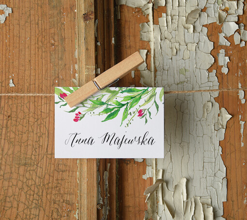  Boho/etno/pióra ślubne winietki wizytówki dla gości weselnych