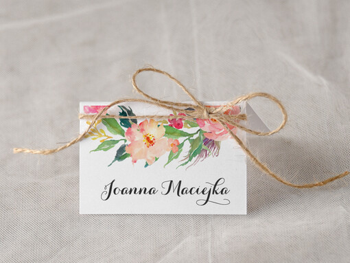  Boho/etno/pióra karteczki ślubne winietki weselne