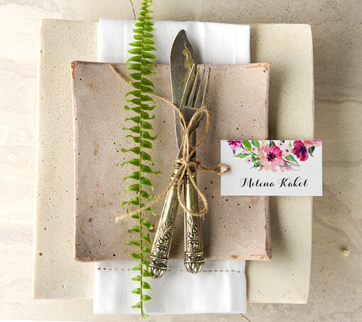  Boho/etno/pióra ręcznie robione winietki ślubne wizytówki dla gości weselnych