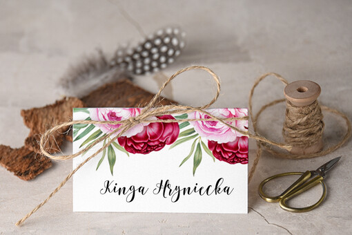  Boho/etno/pióra eleganckie winietki na stół weselny wizytówki ślubne