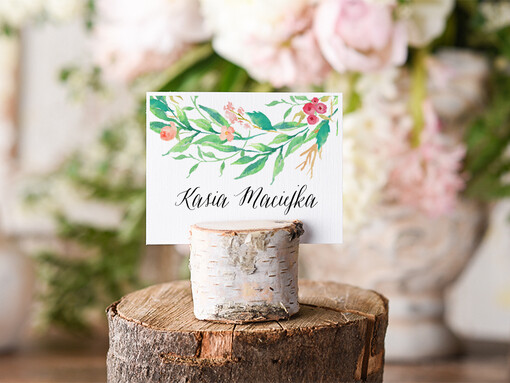  Boho/etno/pióra ręcznie robione winietki ślubne wizytówki dla gości weselnych