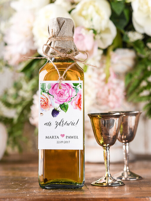  boho/etno/pióra ślubne zawieszki na alkohol, boho wasz tekst