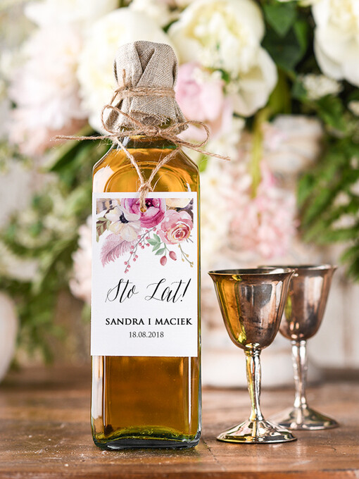  boho/etno/pióra zawieszki na nalewki weselne, boho dowolna tresc