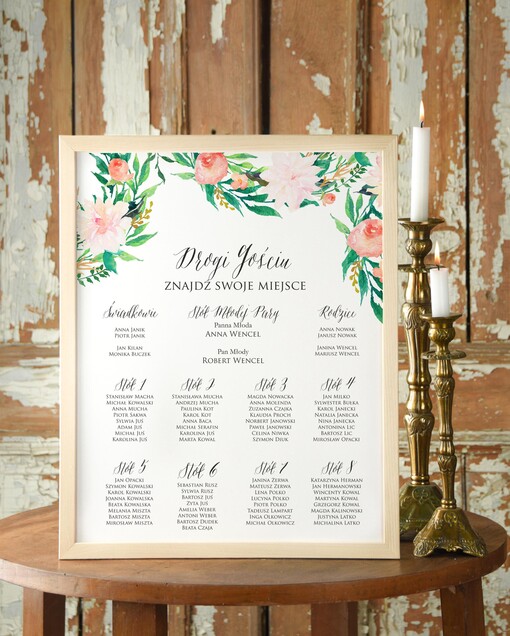  Plakaty Boho tablica z planem stołów na wesele plan stołów weselnych, plakaty boho kwiaty eteryczne