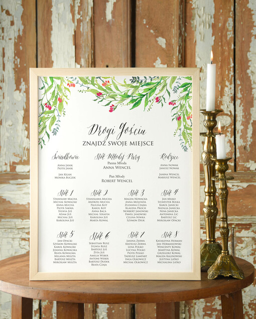  Plakaty Boho plansza powitanie gości i plan stołów w jednym, plakaty boho kwiaty eteryczne