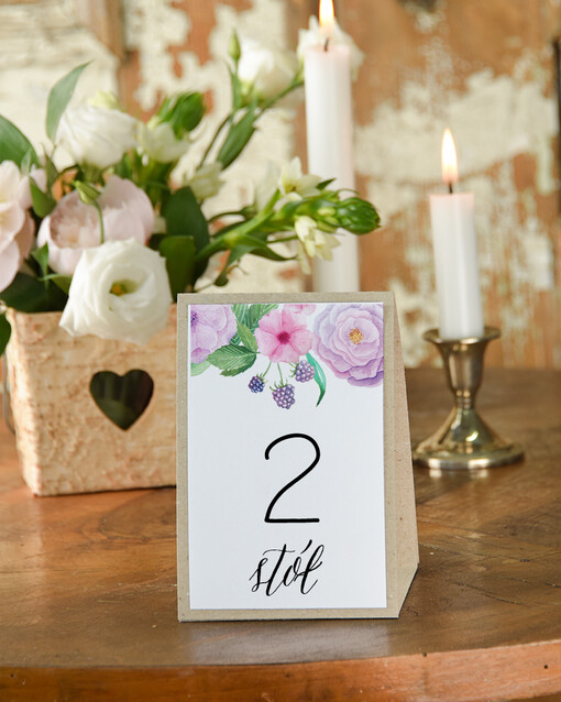  Boho/Etno/Pióra numerek stojak na stół weselny, w stylu boho kwiatowe grafiki