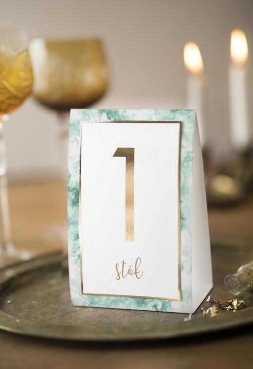  Glamour usadzenie gości numery na stół weselny, złote złocone eleganckie i klasyczne
