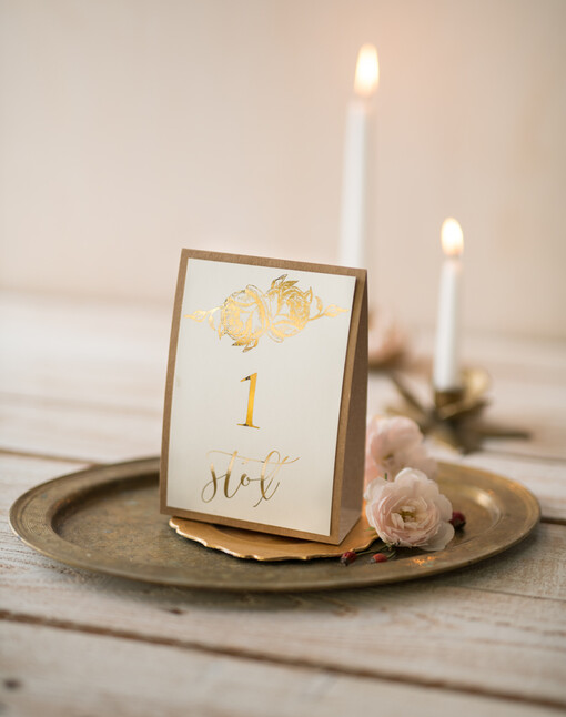  Glamour tabliczka z numerem stołu weselnego, zlocone w stylu glamour