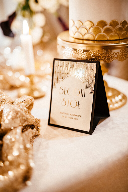  Glamour numery na stół gości weselnych, złote złocone eleganckie i klasyczne