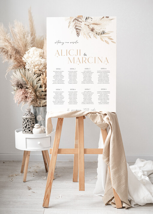  Plakaty Rustykalne prosty i nowoczesny plan stołów, tablica z planem stołów na wesele plan stołów weselnych prosty i nowoczesny plan usadzenia gości 