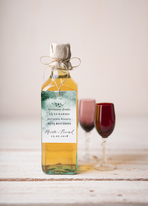  botaniczne podróżnicze  etykieta na wódkę zawieszka na alkohol weselny, botaniczne tekst dowolny