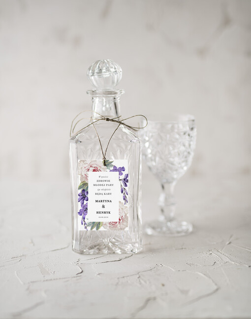  botaniczne podróżnicze  zawieszki na wódkę weselną, boho z waszą treścią