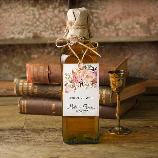  botaniczne podróżnicze  zawieszki na nalewki weselne, eleganckie z dowolną treścią