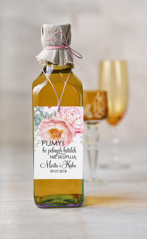  botaniczne podróżnicze  etykieta na wódkę weselną, botaniczne z duzo tekstow