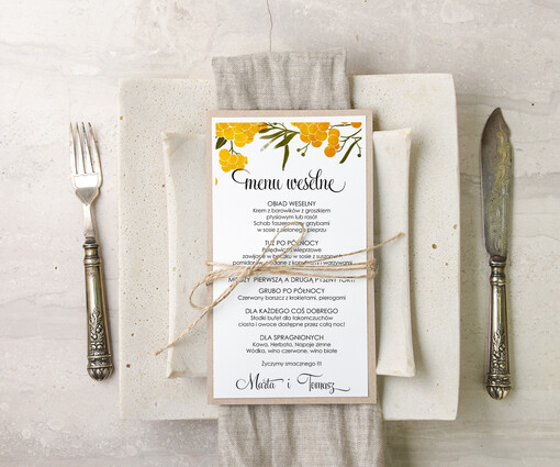  botaniczne podróżnicze  karta dań weselnych menu weselne plan podawania posiłków, vintage wasz tekst