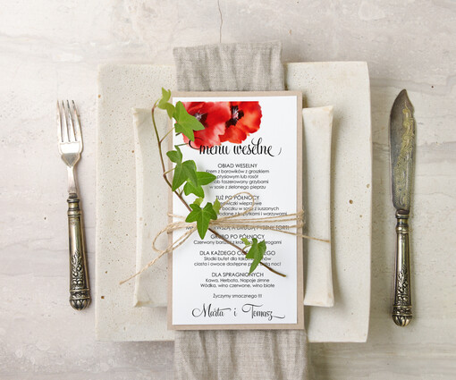  akwarele weselne menu karta dań weselnych, z dowolną treścia inspirowane malarstwem