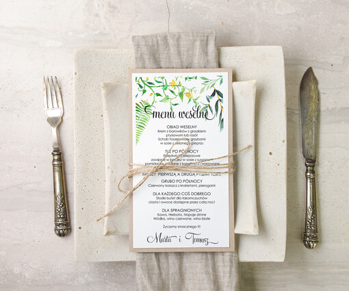  akwarele menu ślubne z planem posiłków, malowane akwarele wasza tresc