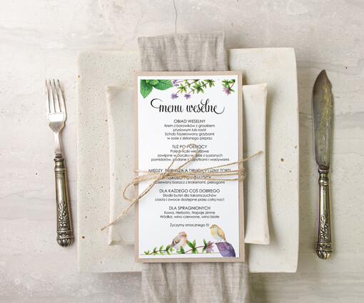 akwarele weselne menu karta potraw weselnych, z dowolną treścia inspirowane malarstwem