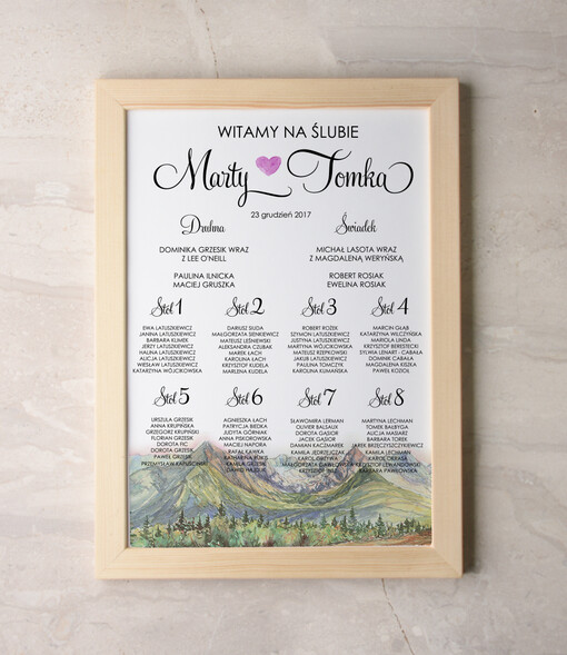  Plakaty Akwarele plansza powitanie gości i plan stołów w jednym, akwarelowe wybierz swoj rozmiar