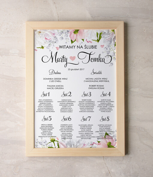  Plakaty botaniczne podróżnicze plan stołów na wesele tablica z rozmieszczeniem gości, rozmiary do wyboru