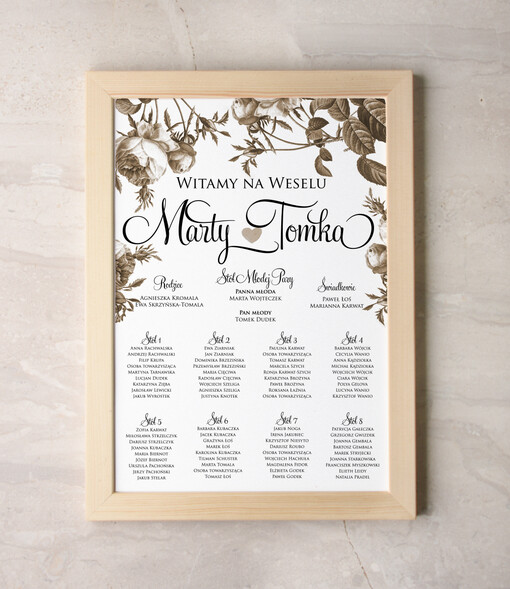  Plakaty botaniczne podróżnicze tablica z rozmieszczeniem gości plan stołów weselnych, w stylu rustykalnym