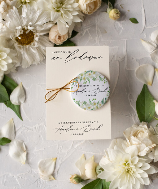  Magnesy breloki Zdrapki unikatowe podziękowania dla gości, magnesy na lodówkę