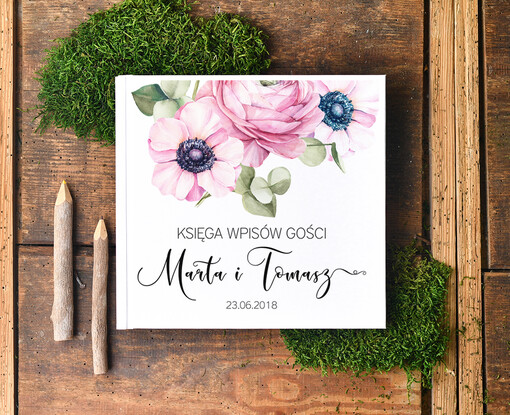  botaniczne książka na ślub na wpisy gości weselnych, wybierz swoja tresc rustykalny