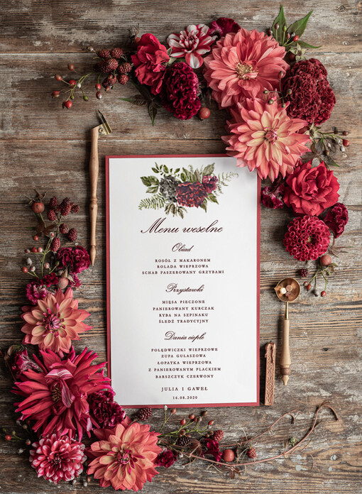  rustykalne weselne menu karta potraw weselnych, rustykalne eko dowolona tresc